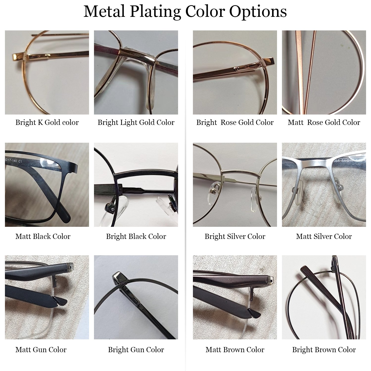 eyeglasses electroplating color